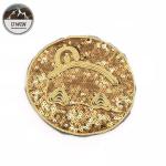 Emoji Totem Reverse Sequin Patch Golden Round Special Design 19*19CM Size