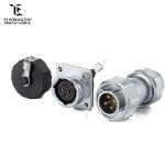 metal shell 4 pin battery terminal bulkhead electrcial soldering waterproof