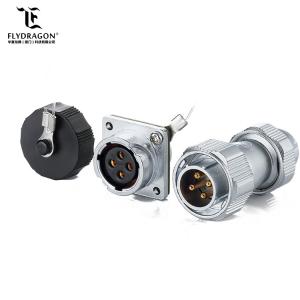 Quality metal shell 4 pin battery terminal bulkhead electrcial soldering waterproof connector wholesale