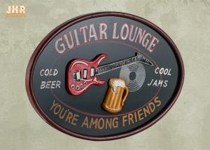 Quality Personalized Antique Wall Art Sign Pub Sign Wall Decor Oval Shape Guitar Lounge wholesale