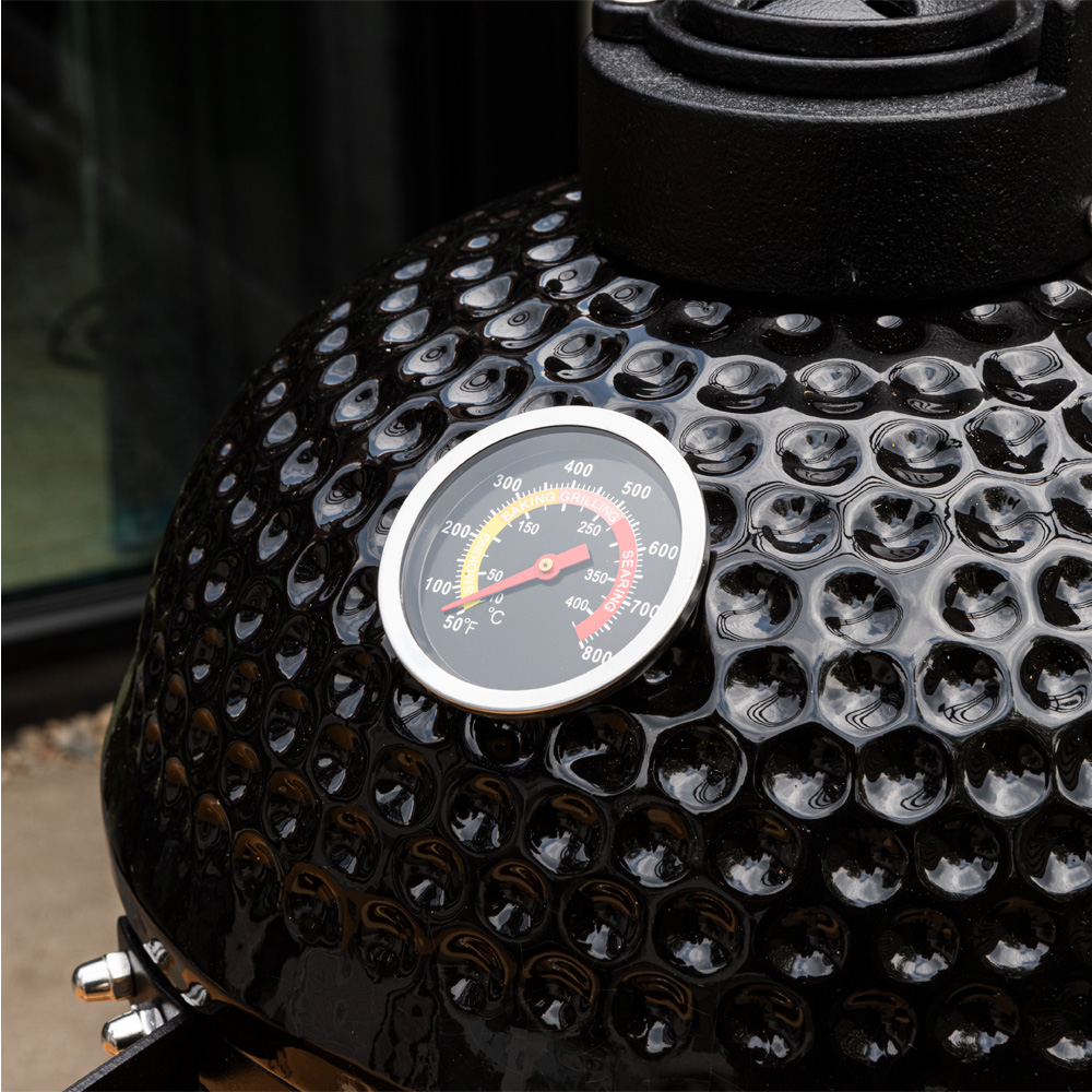 48*36*58cm Galvanized Portable Smoker Kamado Ceramic Grill with Lid and Ventilation