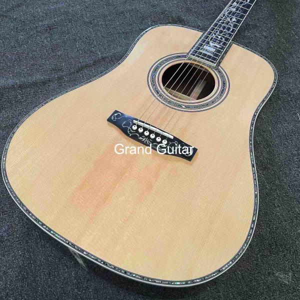 Custom Deluxe Solid Spruce Top Dreadnought Body Ebony Fingerboard 41 Inch Real
