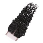 Peruvian Virgin Hair 4*4 Deep Wave Lace Closure Hand Tied 130% Density