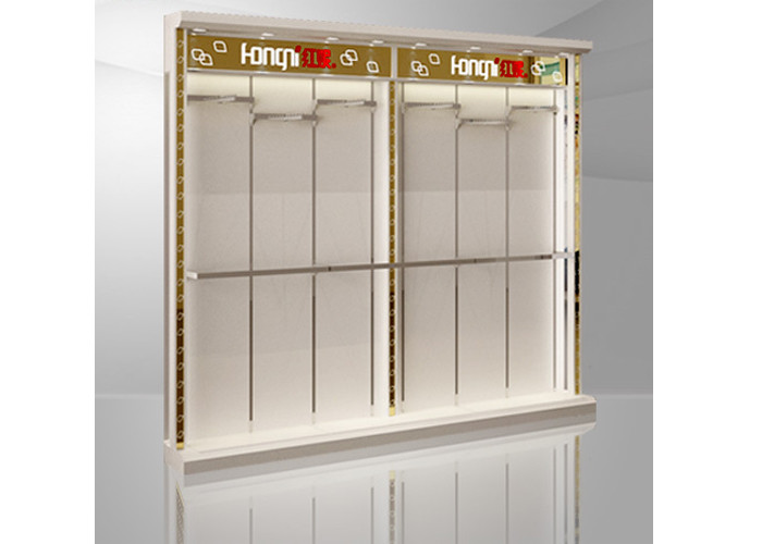 Modern Style Wall Mounted Display Racks Practical Wooden MDF Material For Showroom