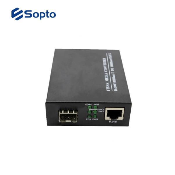 1x 10/100/1000 Base Fibre Optic Media Converter 1GE Ports Stainless Steel