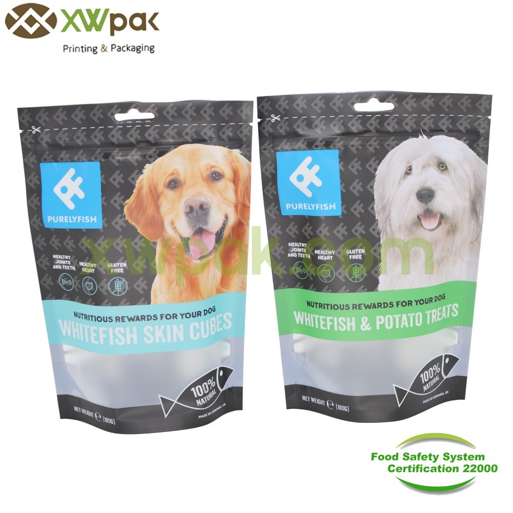 Vivid Printing Effect Dog Food Packaging Bag , Cat Feed Training Resealable Food Bags