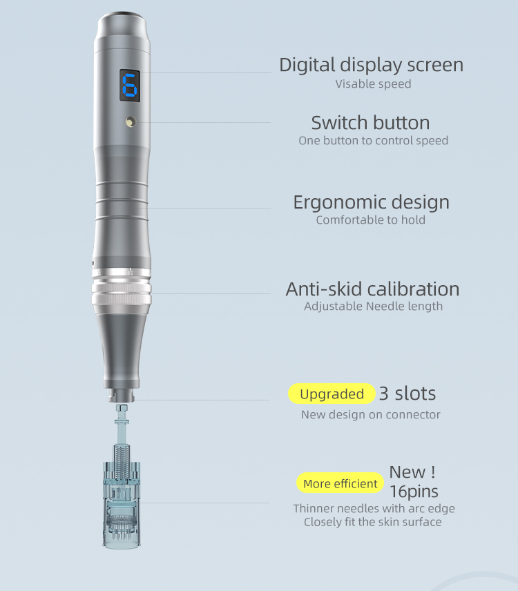 1-6 Speeds New 16pins Micro Derma Pen Manufacturer Micro Needling Therapy System