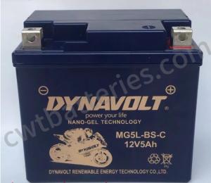 Quality Nano Gel MG5L-BS-C Dynavolt Motorcycle Battery 12V 5Ah CCA:170 OEM wholesale