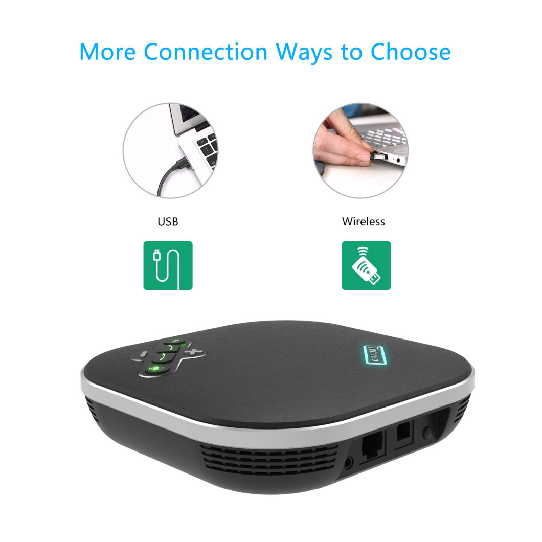 Na200gex Daisy Chain Wireless Speaker with 2.4G Receiver USB Speakerphone for Conference Room Conference Microphone Coverage in Rooms of up to 20 People