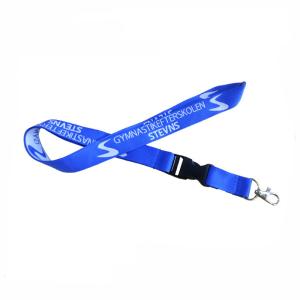 Quality Promotional Ribbon Lanyard 2.5*80+10cm Dacron Logo Customized wholesale