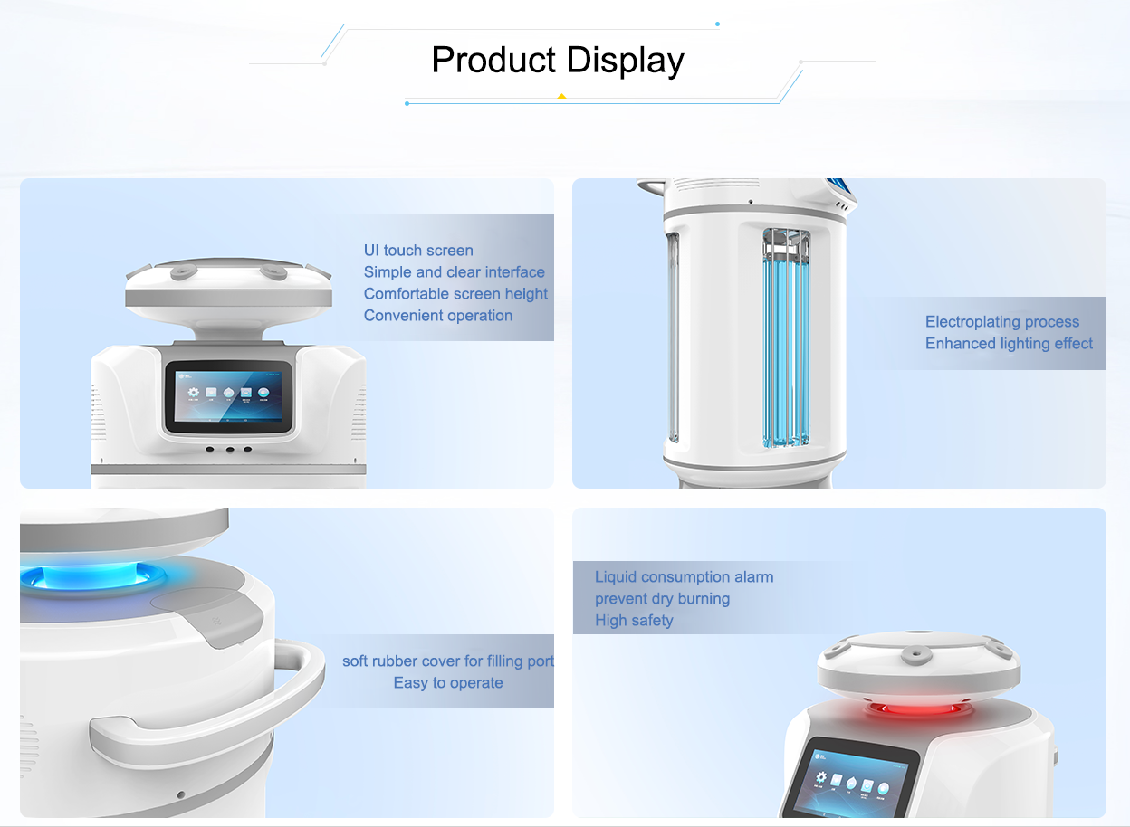 UVC Light Cleaning Spray Automated Guided Vehicle 15L Hospital Disinfection Robot