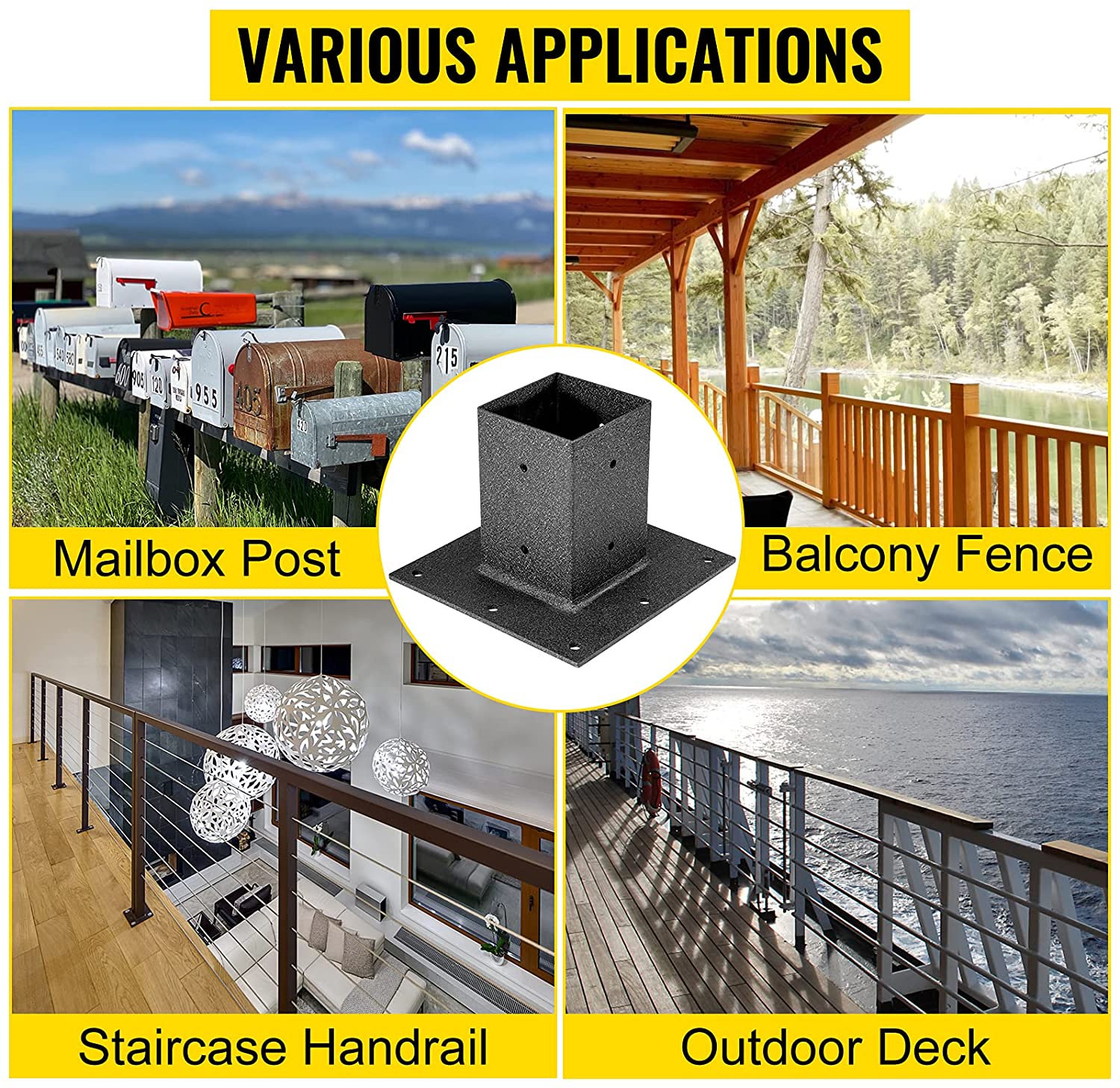 Wood Post Support Flange with Stamping Work Process Hot Deep Galvanized and Durable
