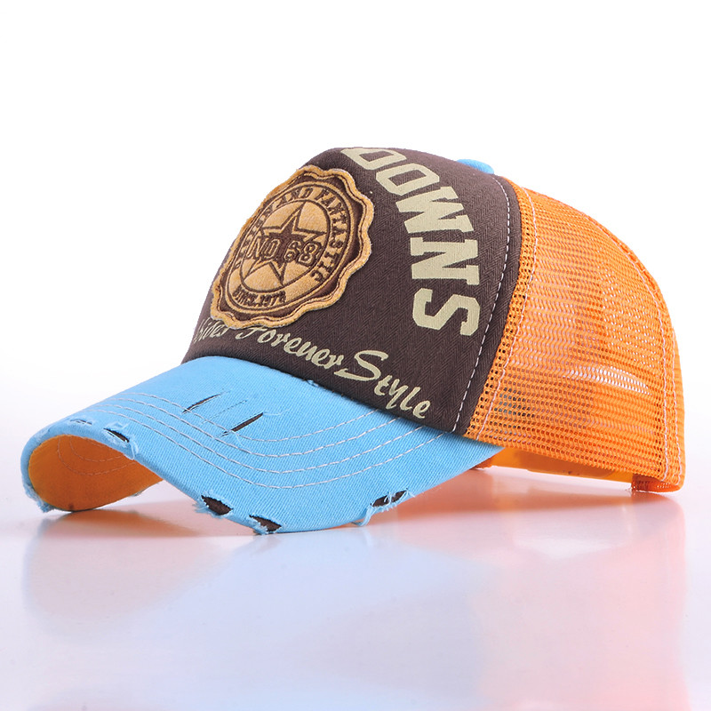 Vintage Adjustable 5 Panel Trucker Hat Men Women Summer Washed Trucker Cap