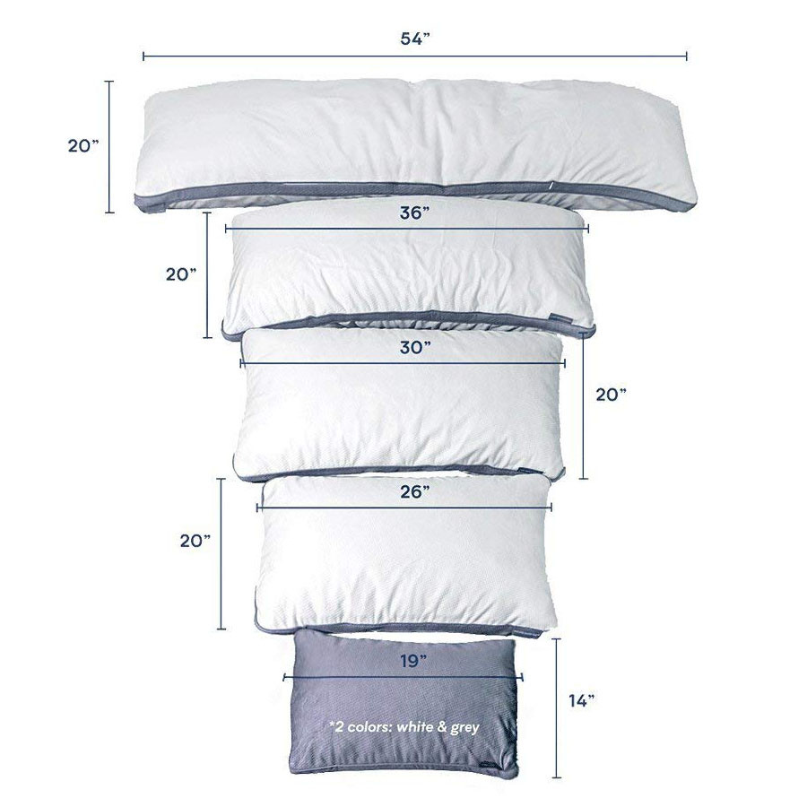 5 Sizes Memory Foam Travel Pillow With Organic Cotton Pillow Case Adjustable Height