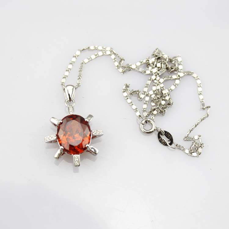 925 Sterling Silver Amethyst Cubic Zircon Pendant Jewelry (E06J)