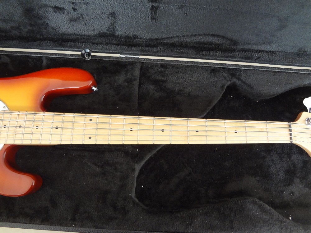 5 string basss guitar Ernie ball Musicman Sting Ray5 bass Sunburst color Active pickups