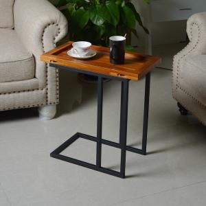 Quality Living Room Metal Stand 58cm Height Solid Wood Chairside Table wholesale