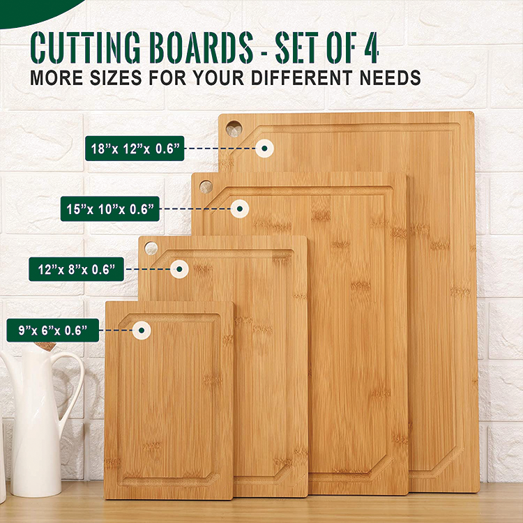 Commercial Buyer's Perfect Choice Sustainable Bamboo Cutting Board with Juice Groove