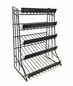 Quality Supermarket potato chips black mini small metal display rack 3/4/5 layers metal wire dispaly racks wholesale