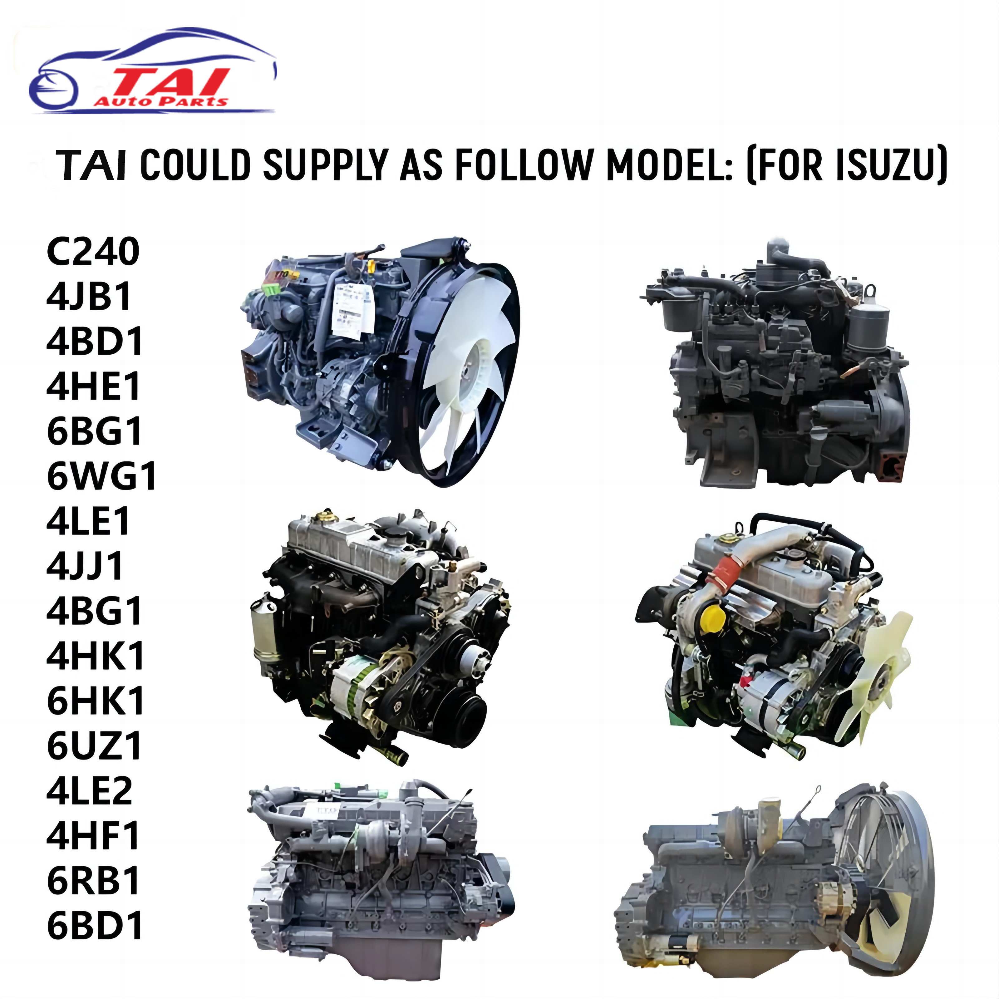 4JB1 4JB1T 4JA1T Motor Diesel Engine Assy HONDA Type For Car / Truck