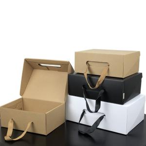 Quality Luxury Custom Printing Packaging Paper Gift Box Handle Corrugated Box wholesale