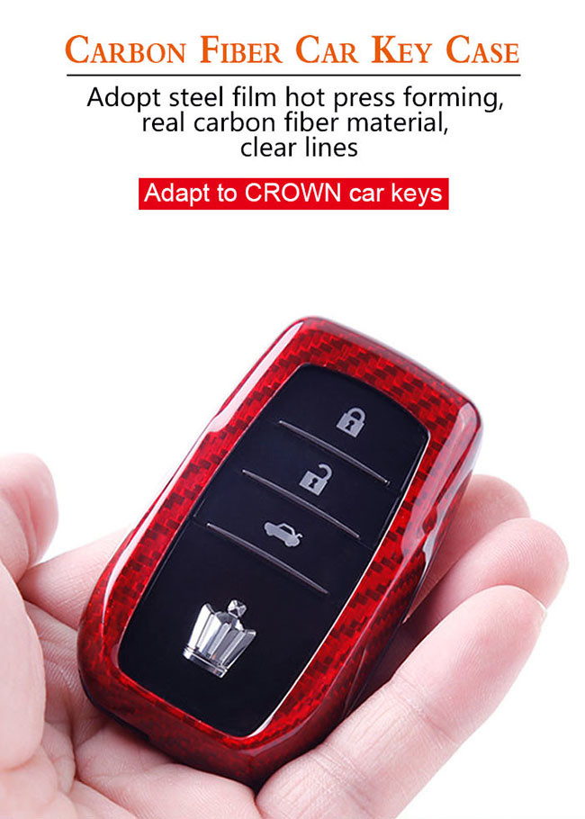 Glossy Black Twill Nissan Carbon Fiber Car Key Case