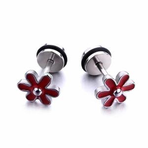 Quality Women Christmas gifts special fashion red flower shaped stud earrings wholesale