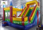 OEM Backyard Inflatable Jumping Castle With Dry Slide Logo Printed