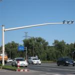 Double Arms Camera Mounting Post Traffic Monitoring Galvanised Steel Pole
