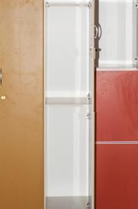 Quality Smart Four Tier Lockers Wear Resistant PVC Material Red Storage Lockers wholesale