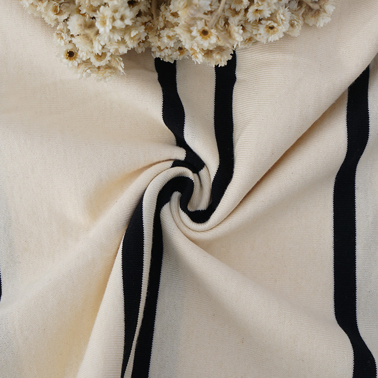 Double Yarn Comfortable Environmentally Friendly Healthy Striped Cotton Fabric For Long Sleeve Clothes