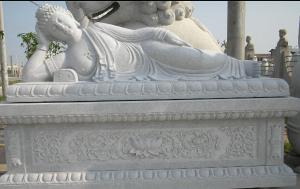 Quality Chinese White Reclining Carving Figure Buddha Sculpture wholesale
