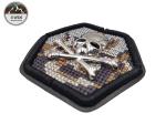 Hexagon Skull Crossbones Custom Cloth Patches Fashion 3D Embroidery Technics