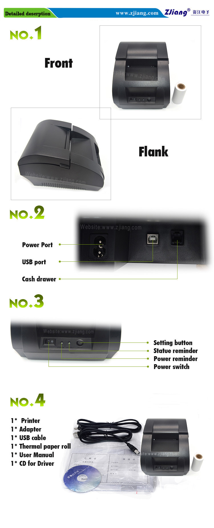 58mm Mini Bluetooth USB Desktop Thermal Printer POS Android And IOS With Invoice