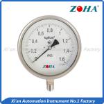 Safety All Stainless Steel Pressure Gauge Bottom Mount 100mm Dial Diameter