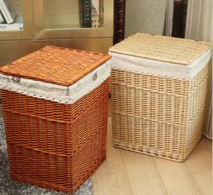 Quality Rattan Wicker Willow Baby Toys Dirty Clothes Storage Laundry Basket ECO Friendly Fashion Baskets Decorations Furniture wholesale
