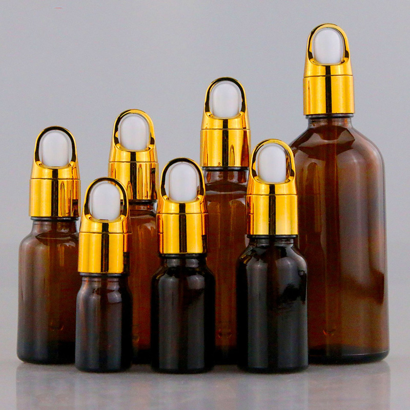 Frosted Blue Glass Cosmetic Face Serum Bottles Custom Empty Luxury Hair Essential Oil Dropper Bottle with Box Sample Free