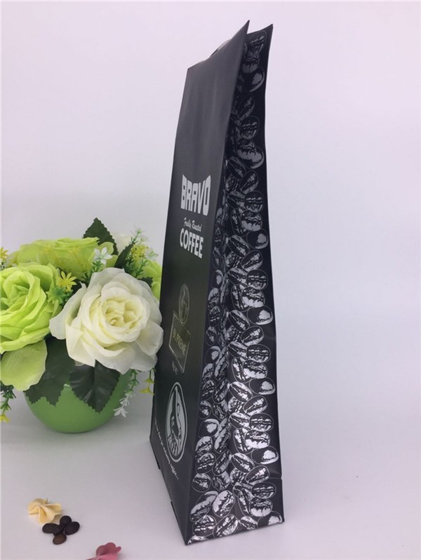 Biogradable Kraft Paper Flat Bottom Pouch / PE Zipper Flat Pouch Packaging