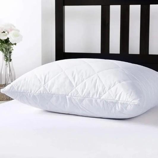 100% Cotton Quilted Beige Pillow Covers Hidden Zipper Hypoallergenic Pillow