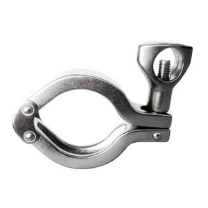 Quality Industrial Ss Tri Clamp Fittings Double Bolt Pipe Clamps Mirror Polishing wholesale