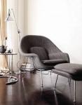 Modern Fiberglass Womb Chair Fabric Rocking Lounger Chair