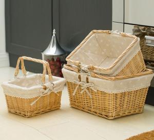 Quality Handmade Natural Willow Wicker Picnic Basket Cheap Lunch Bags Hot sale products Outdoor Lunch Basket wholesale