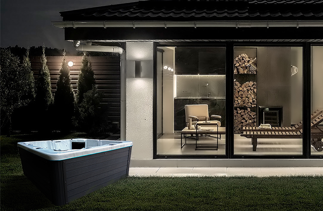 Balboa Control System Freestanding Outdoor Bathtub Spa Hot Tub For 4 Persons