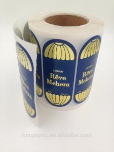 Quality Custom Printing Hot Gold Stamp Label Sticker Paper Roll wholesale