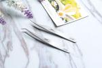 Lightweight Curved Eyelash Tweezers , Hot Stamping Fake Eyelash Tweezers