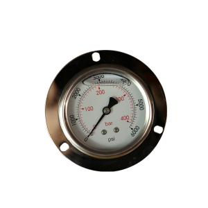China 25 Bar 63mm Panel Mount Pressure Gauge Front Flange BSP Thread 1/2 on sale