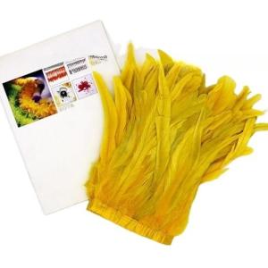 Quality Length 1 Meter Rooster Coque Feather Fringe Trim with Satin Ribbon wholesale