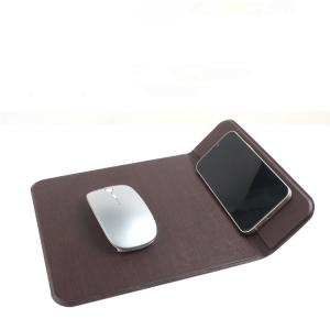 Quality Waterproof Reusable Brown Leather Mouse Pad , 10W Personalised Leather Mouse Mat wholesale