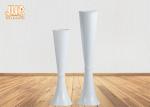 Tall Decorative Glossy White Fiberglass Planters Floor Vases Flower Pots