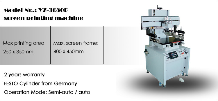 YZ-3050P flat single color pneumatic silk screen printing machine with vacuum